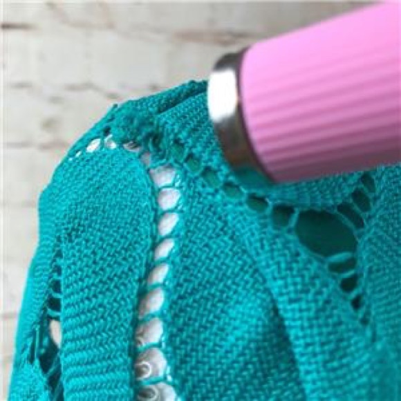 Emerald Green Crochet Lined Mini Bodycon Dress - Picture 7 of 7